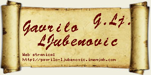 Gavrilo LJubenović vizit kartica